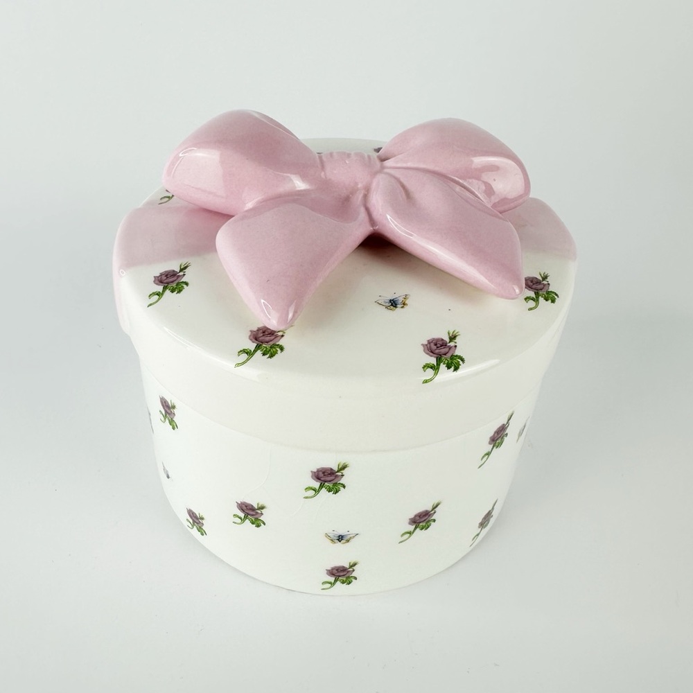 Teleflora Vintage Floral Ceramic Trinket Box